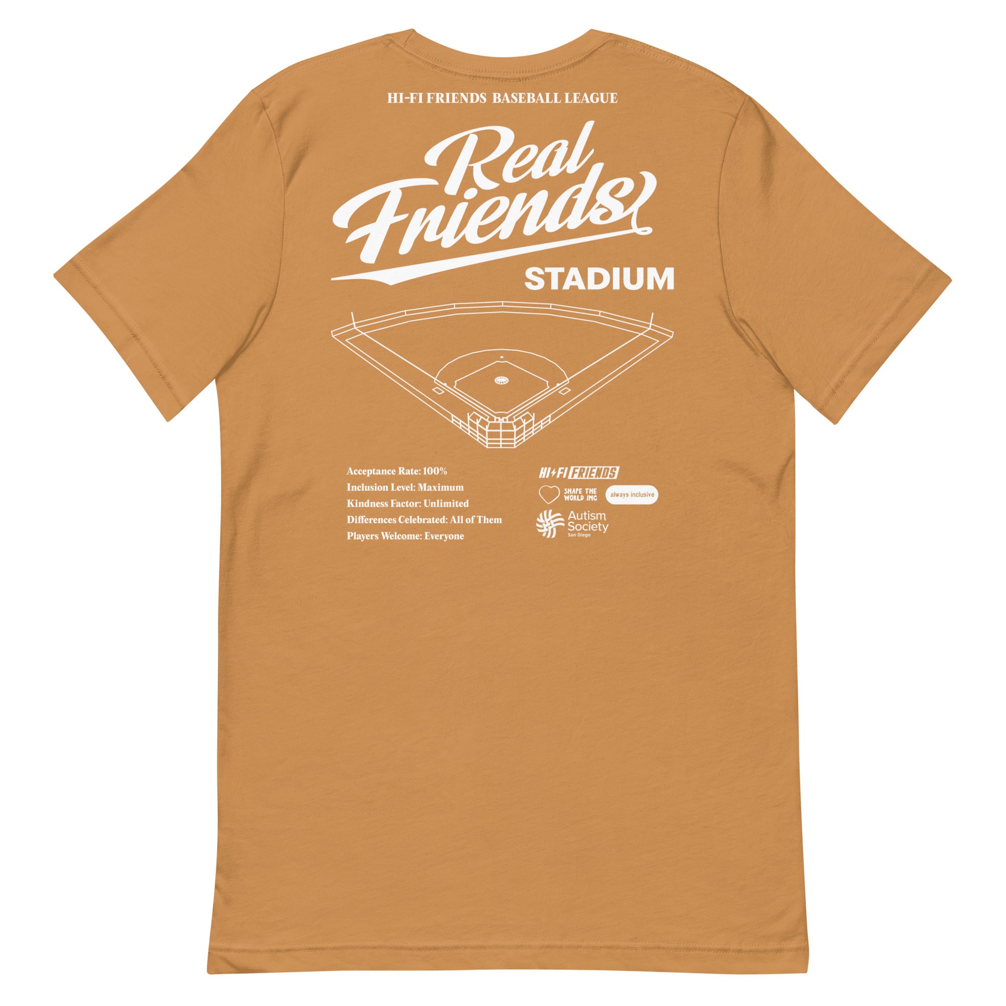 Real Friends Stadium Tee in Toast | Autism Society San Diego