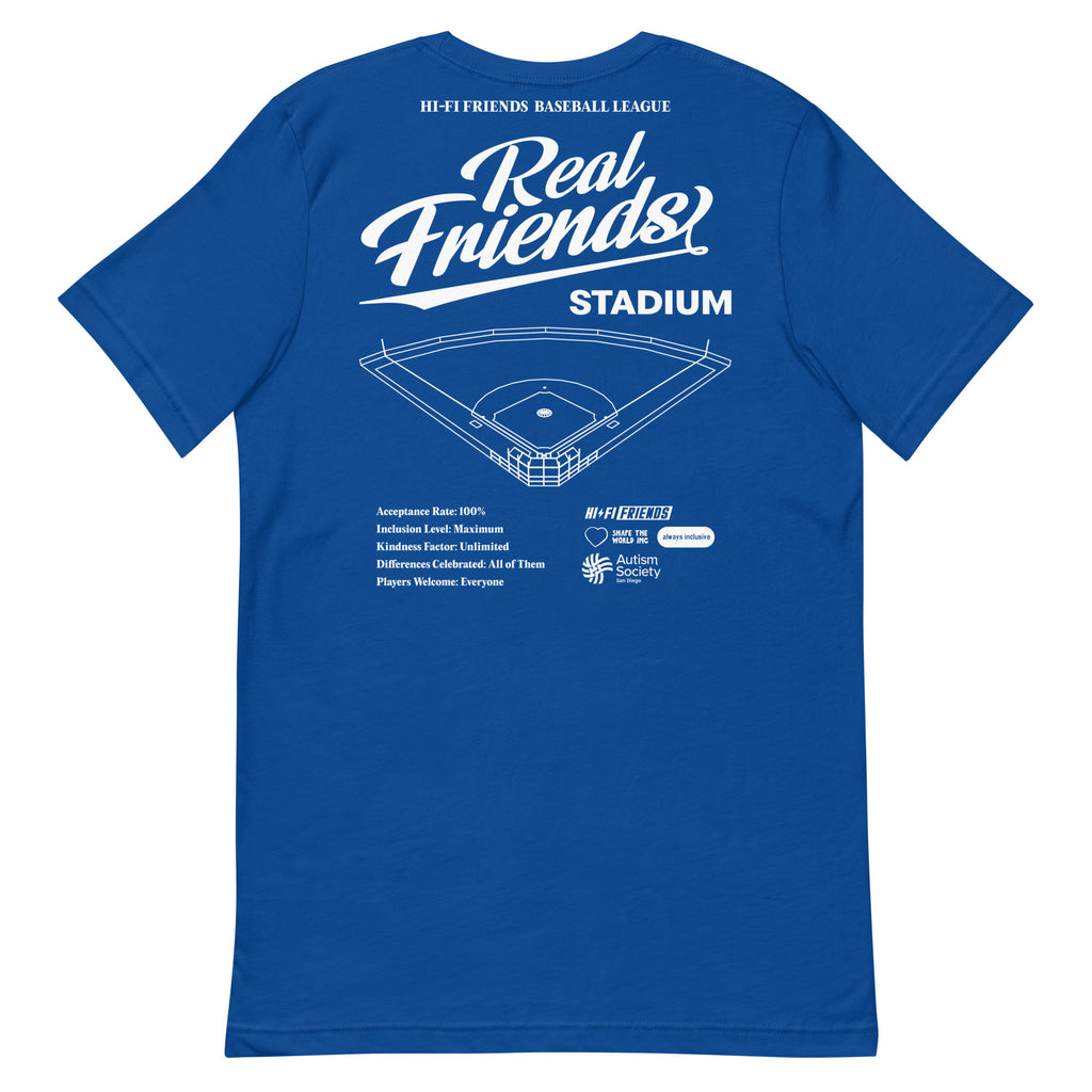 Real Friends Stadium Tee in True Royal | Autism Society San Diego
