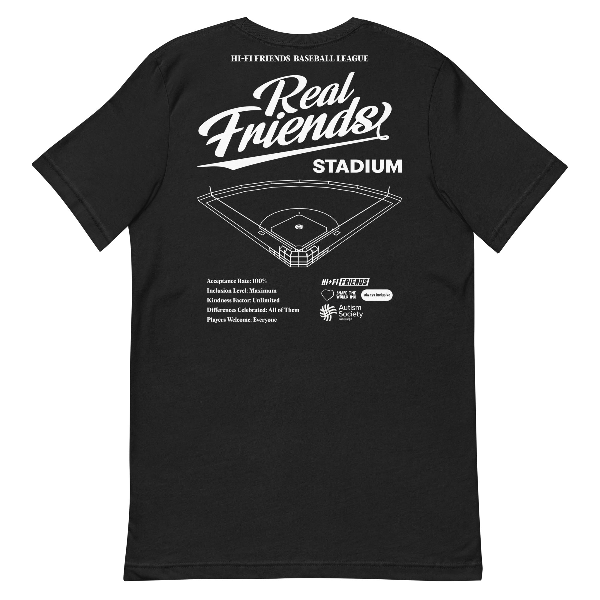 Real Friends Stadium Tee in Vintage Black | Autism Society San Diego