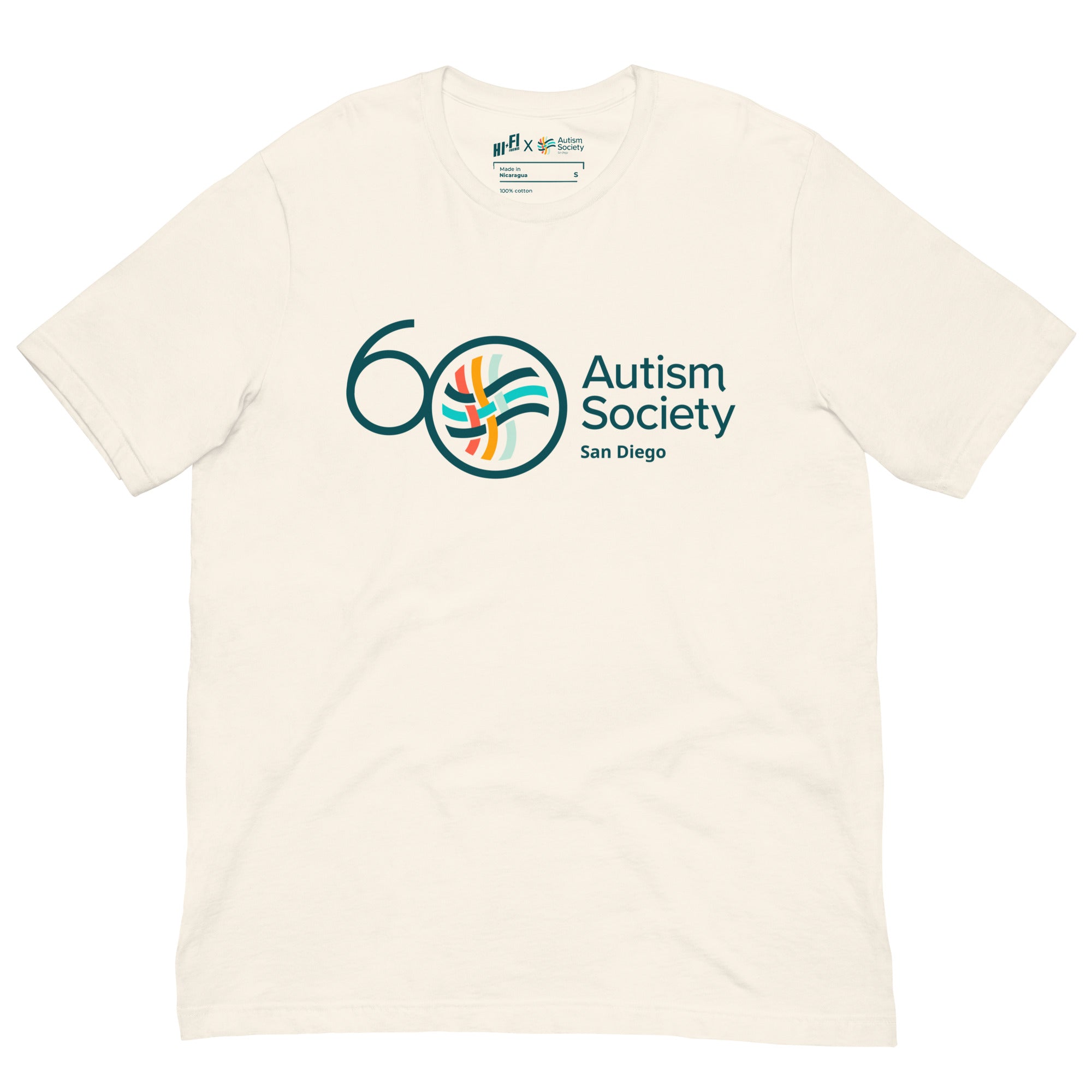 ASSD 60th Logo Tee in Vintage White | Autism Society San Diego