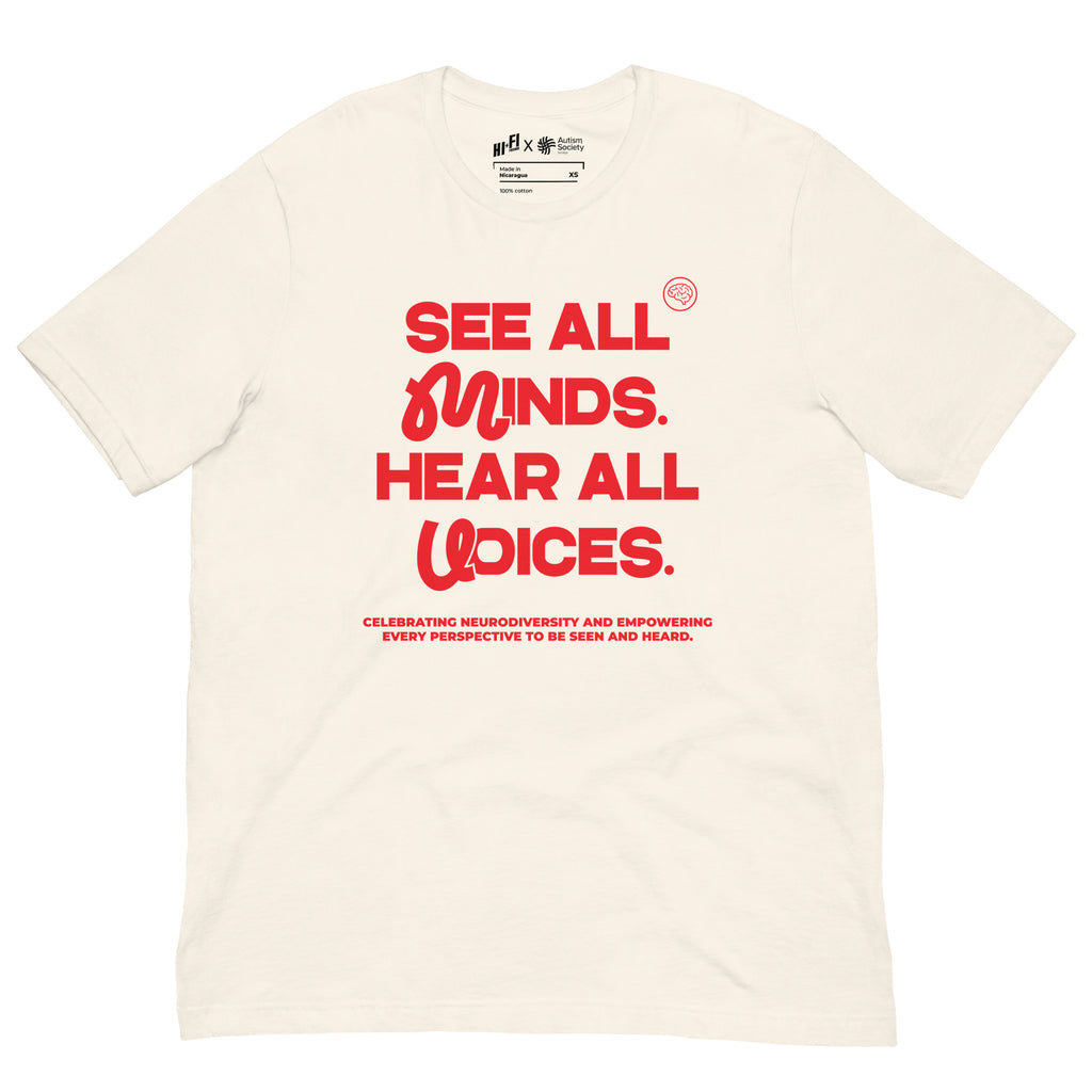 See All Minds. Hear All Voices. Tee in Vintage White | Autism Society San Diego