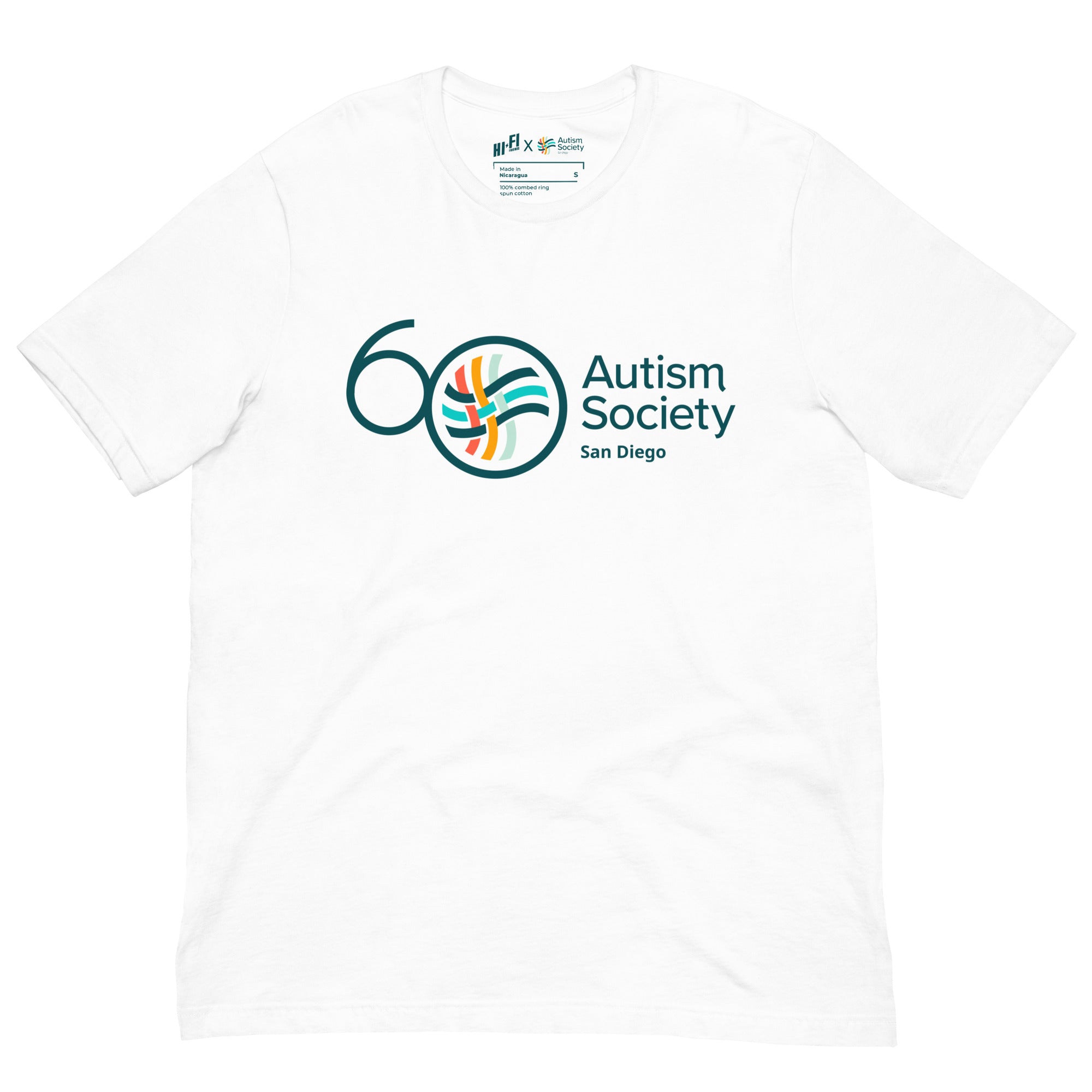 ASSD 60th Logo Tee in White | Autism Society San Diego