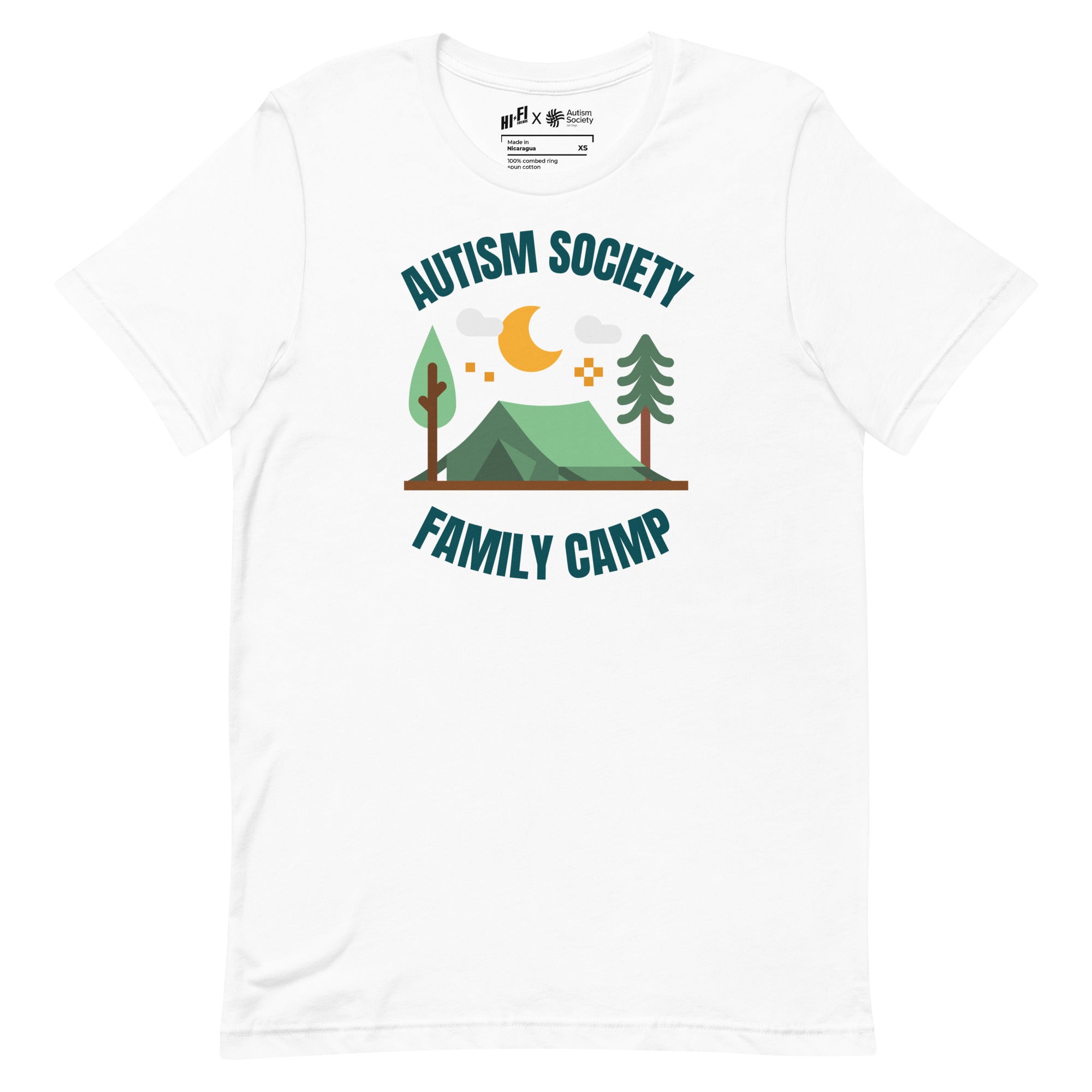 Family Camp Tee in White | Autism Society San Diego