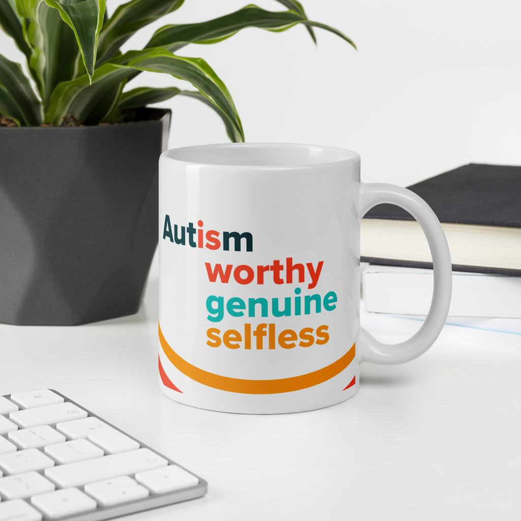 Autism Is Worthy White Mug 11oz | Autism Society San Diego