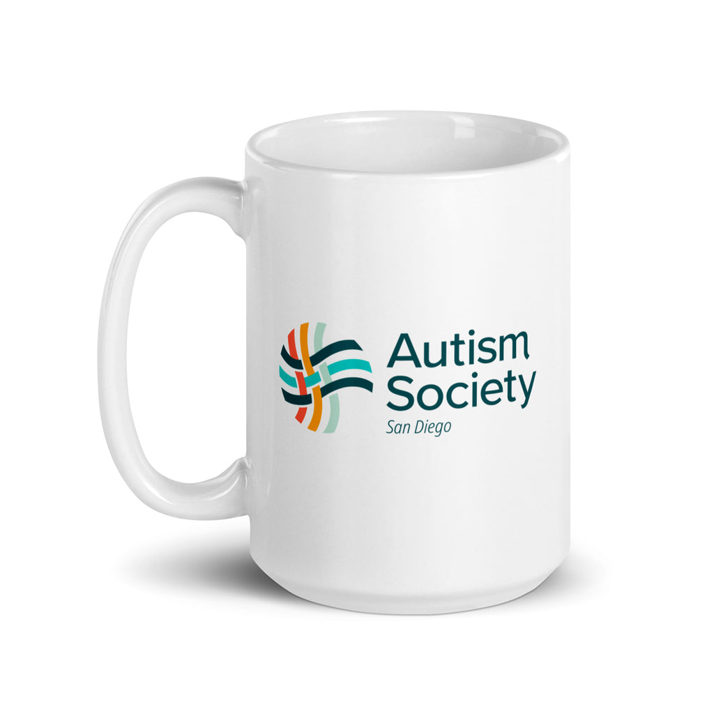 ASSD Essential Logo White Mug 15oz | Autism Society San Diego