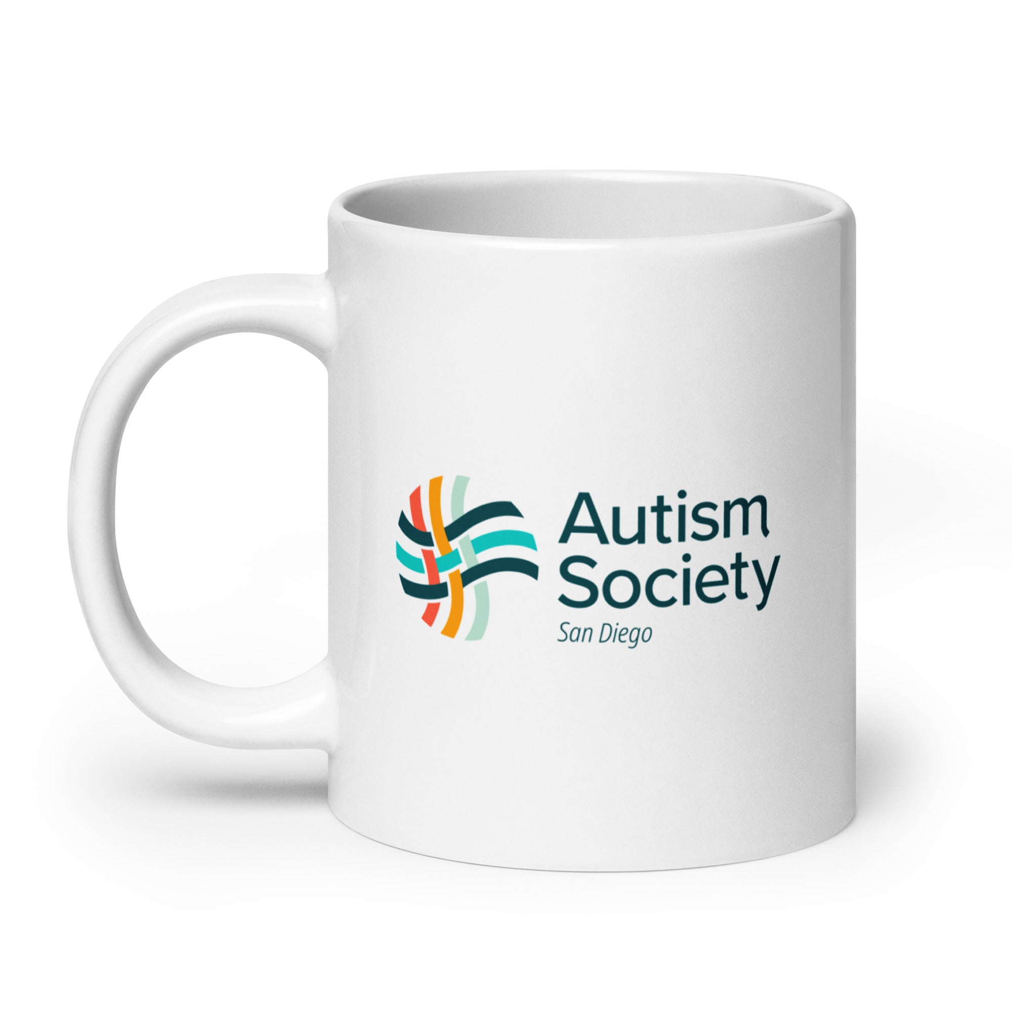 ASSD Essential Logo White Mug 20oz | Autism Society San Diego