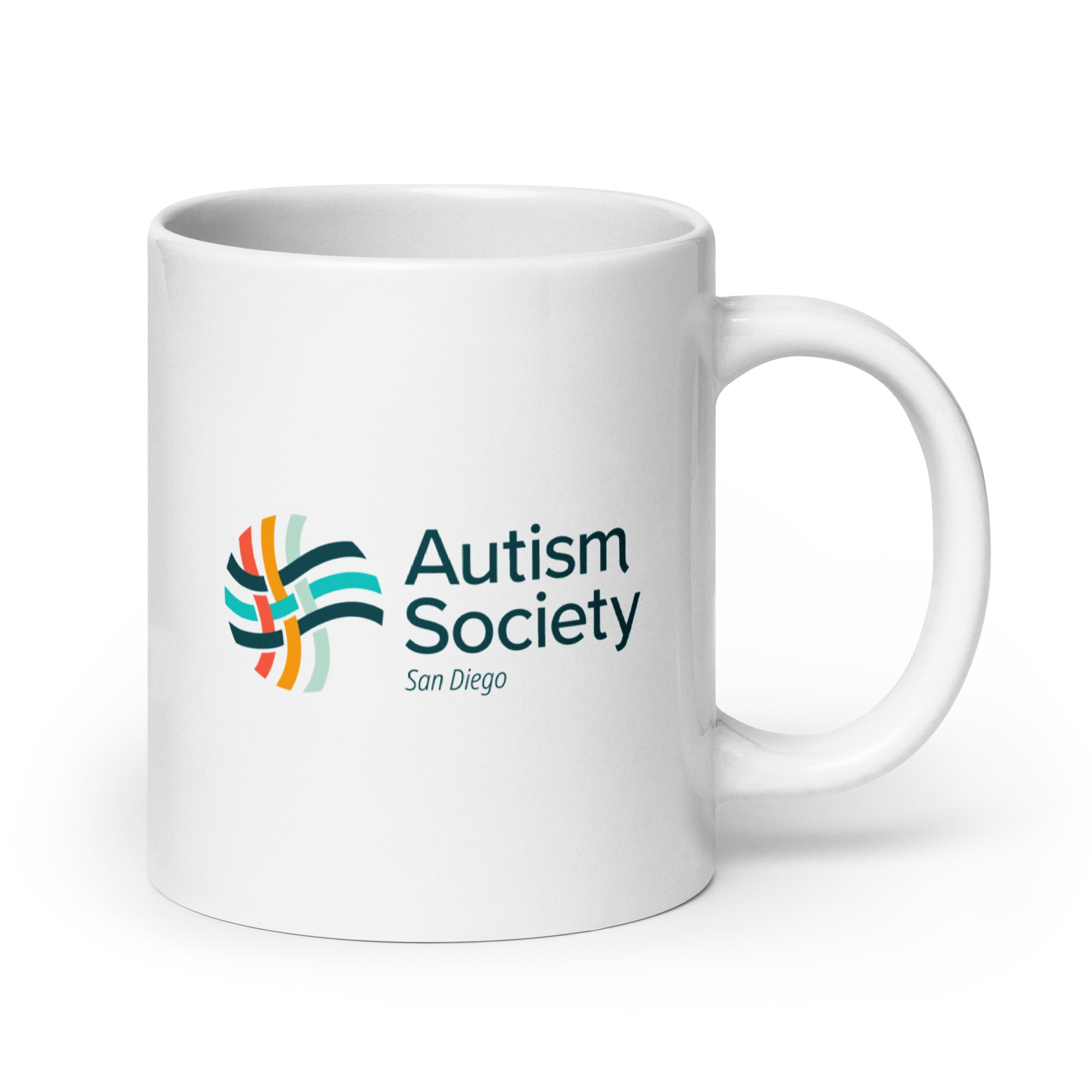 ASSD Essential Logo White Mug 20oz | Autism Society San Diego