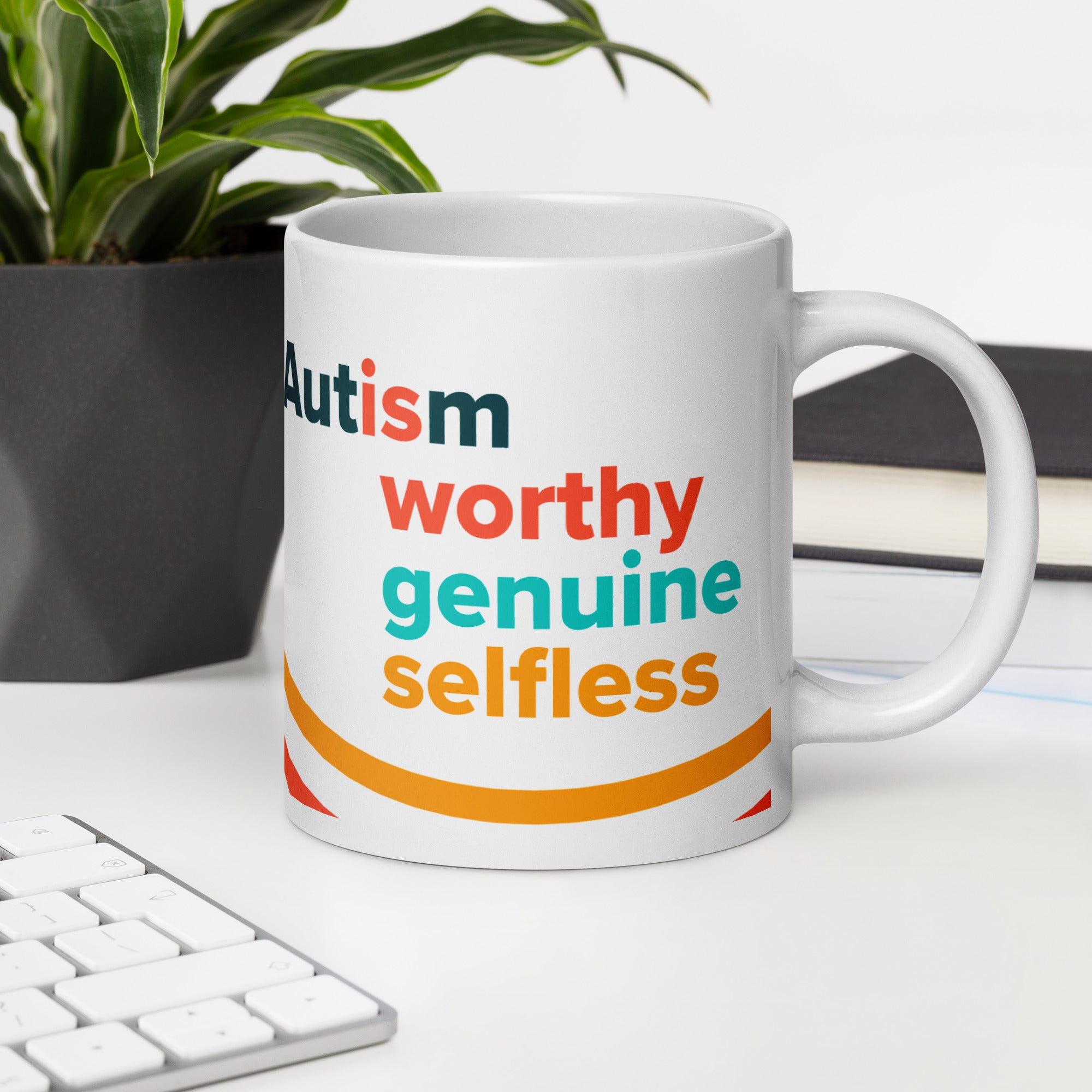 Autism Is Worthy White Mug 20oz | Autism Society San Diego