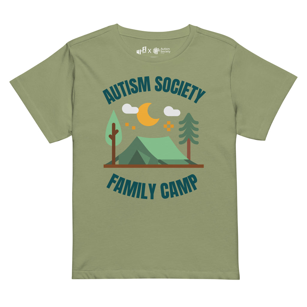 Family Camp Women's High-Waisted Tee in Artichoke | Autism Society San Diego