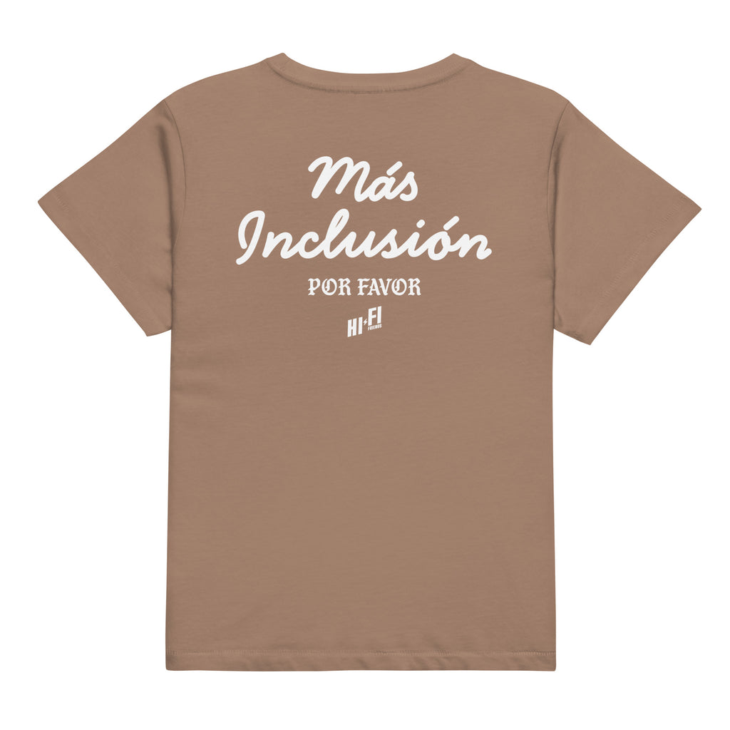 Más Inclusión Women's High-Waisted Tee in Latte | Autism Society San Diego