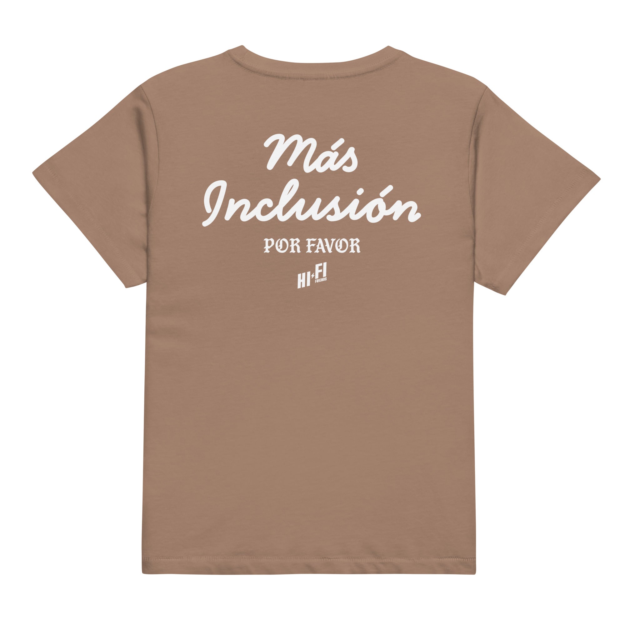 Más Inclusión Women's High-Waisted Tee in Latte | Autism Society San Diego