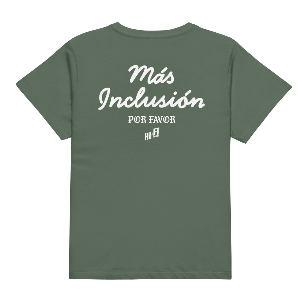 Más Inclusión Women's High-Waisted Tee in Pine | Autism Society San Diego