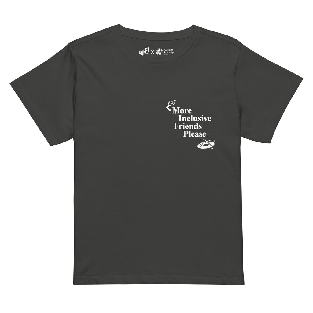 More Inclusive Friends Please Women's High-Waisted Tee in Vintage Black | Autism Society San Diego