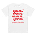 See All Minds. Hear All Voices. Women's High-Waisted Tee in White | Autism Society San Diego