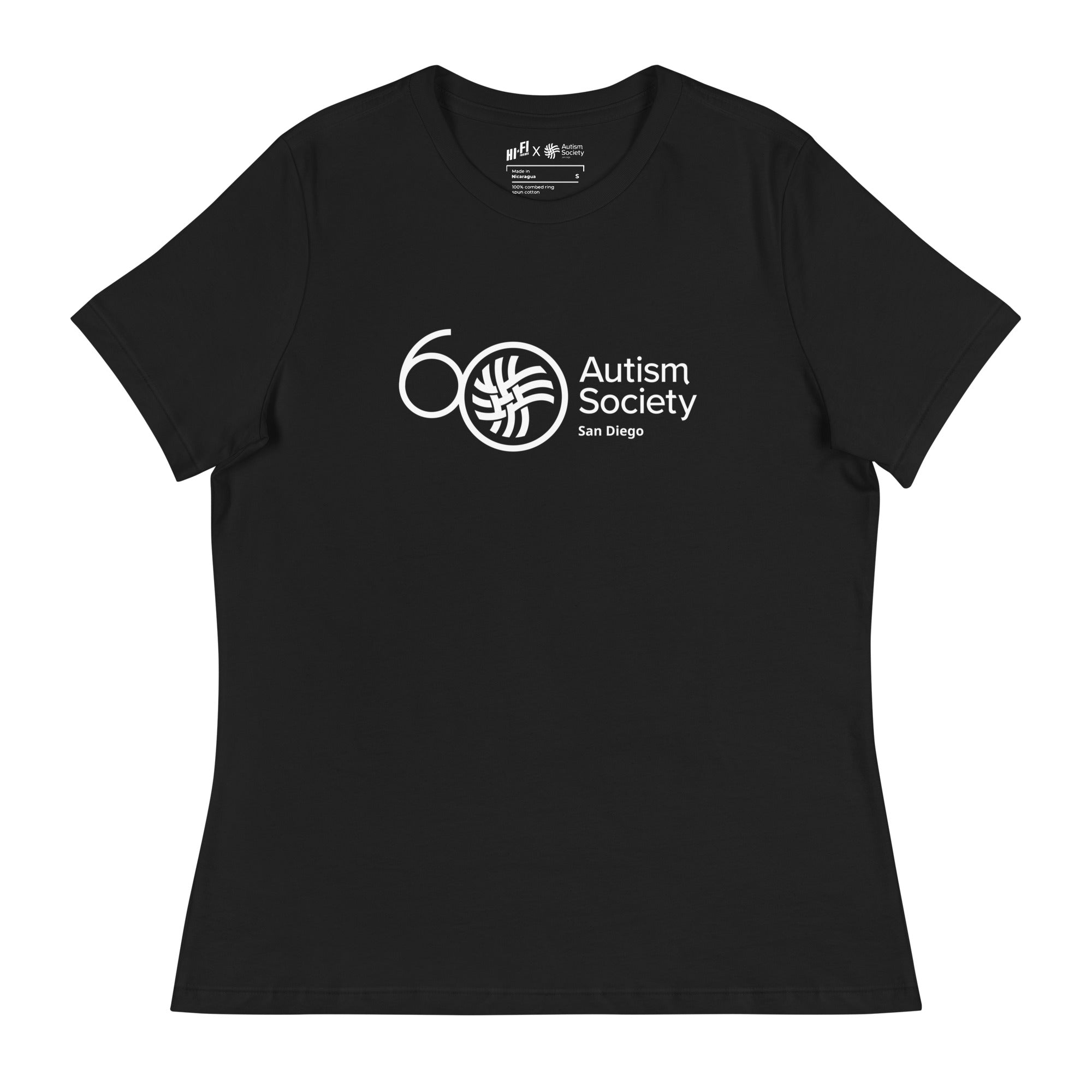ASSD 60th Logo Women's Tee in Black | Autism Society San Diego