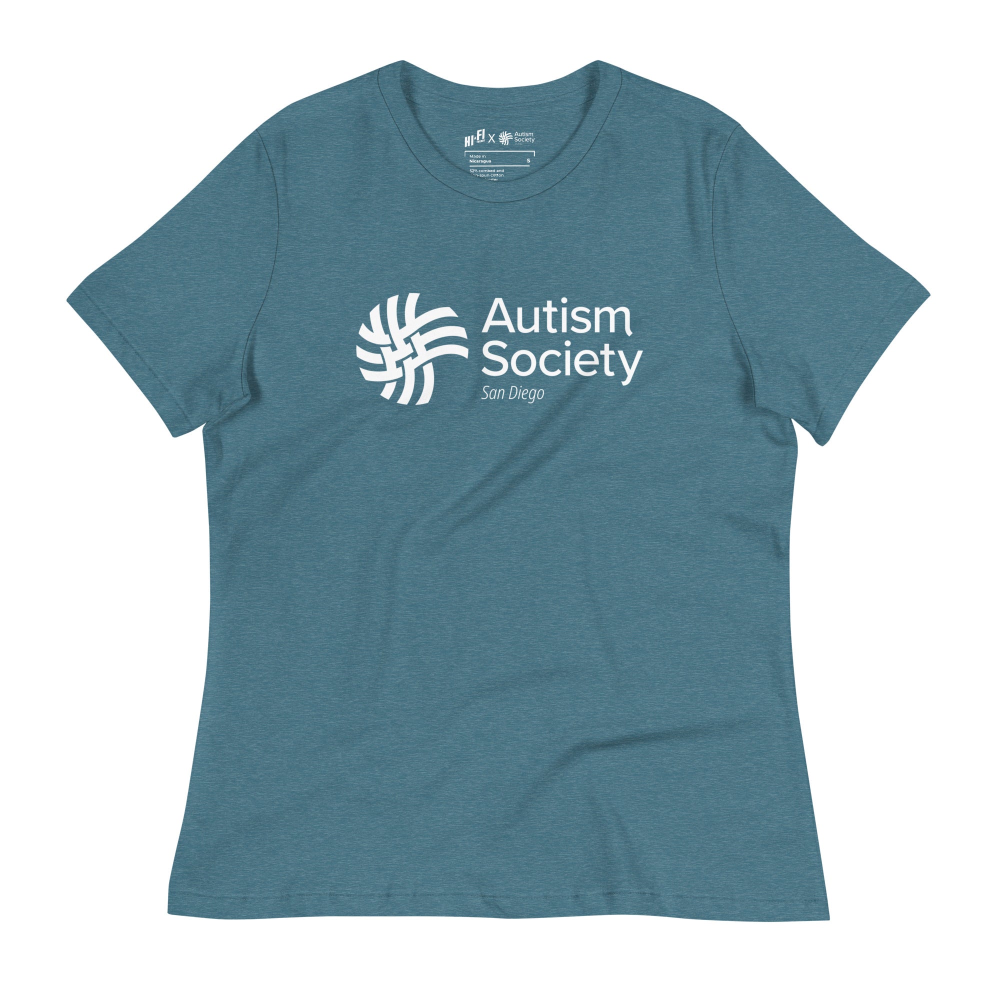 ASSD Essential Logo Women's Tee in Heather Deep Teal | Autism Society San Diego