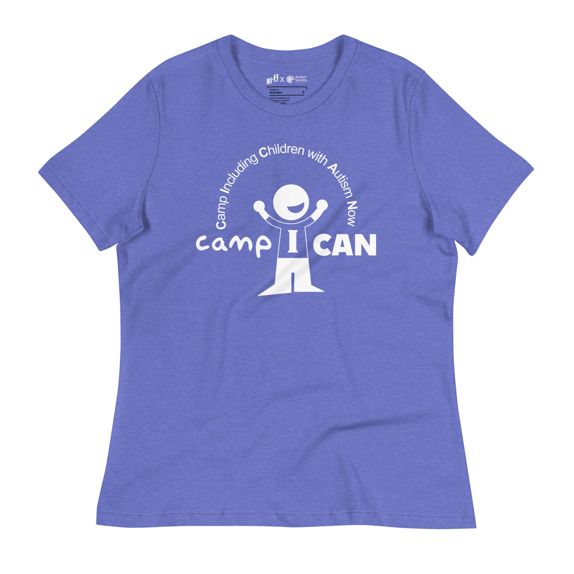 Camp I Can Women's Tee in Heather True Royal | Autism Society San Diego