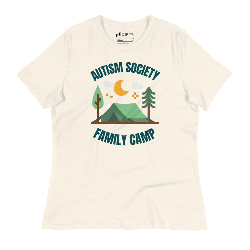 Family Camp Women's Tee in Natural | Autism Society San Diego