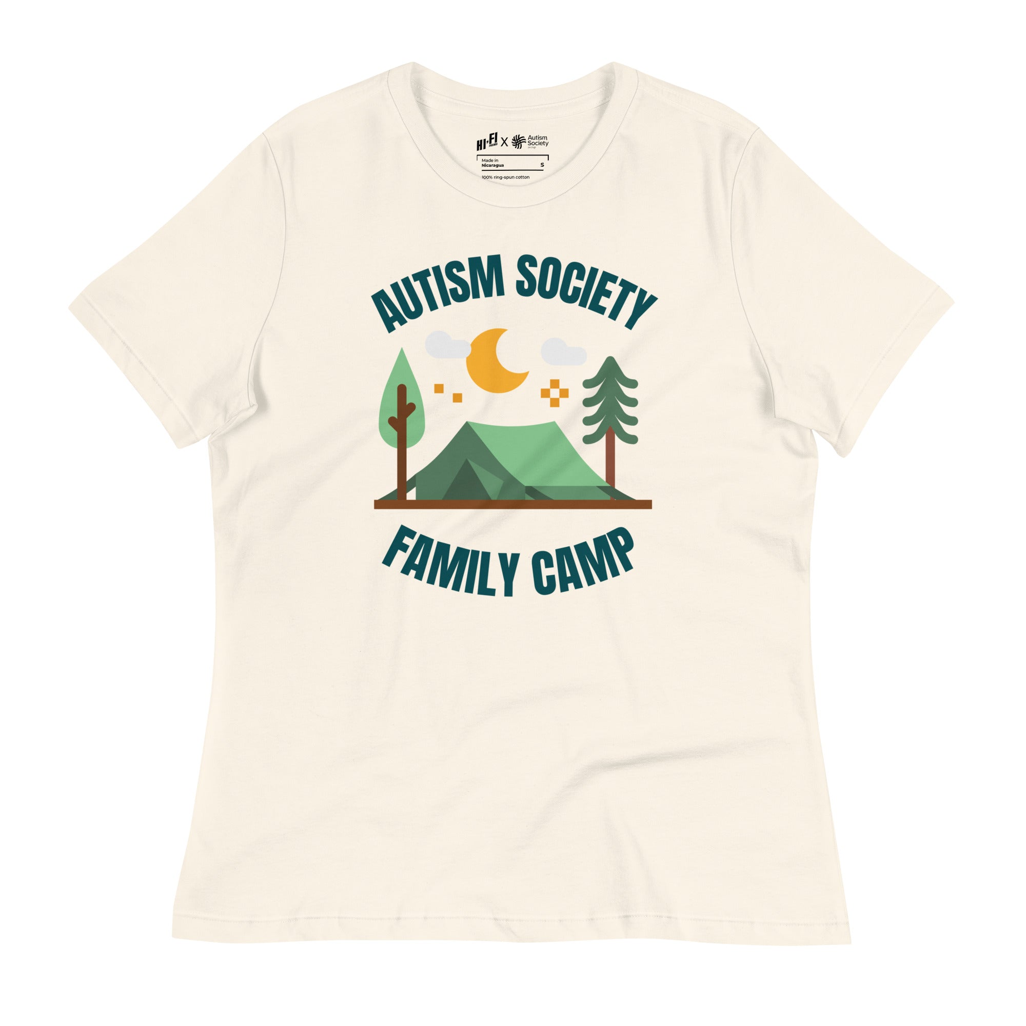 Family Camp Women's Tee in Natural | Autism Society San Diego