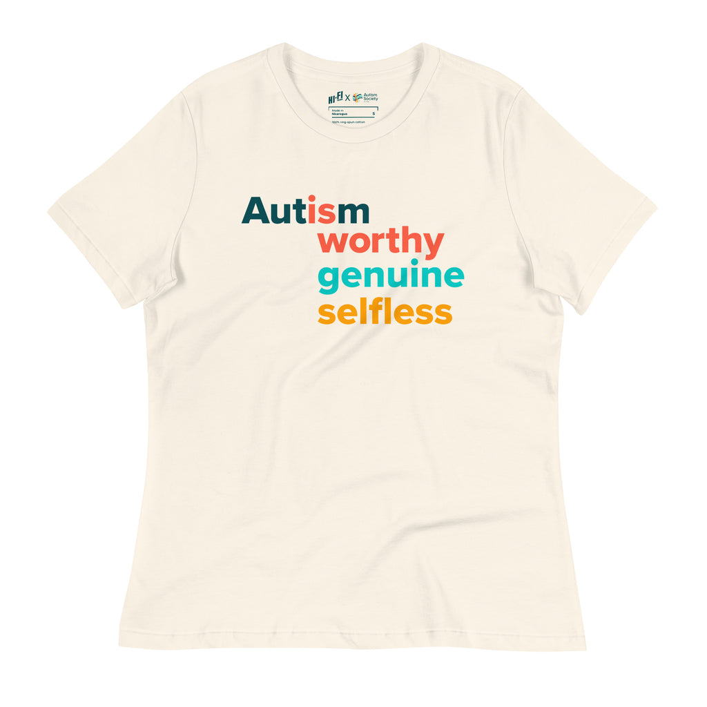 Autism Is Worthy Women's Tee in Natural | Autism Society San Diego