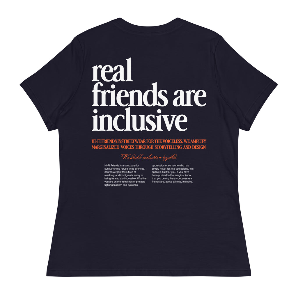 We Build Inclusion Together Women's Tee in Navy | Autism Society San Diego