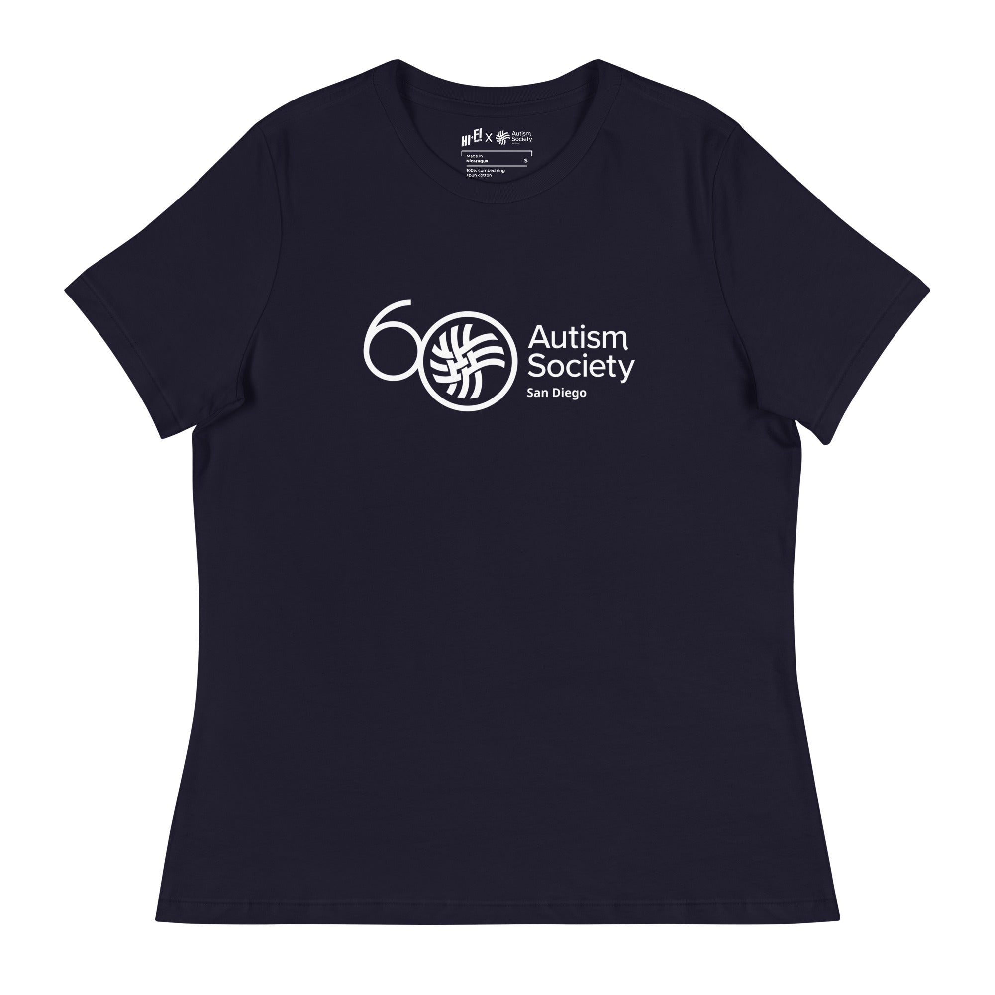 ASSD 60th Logo Women's Tee in Navy | Autism Society San Diego
