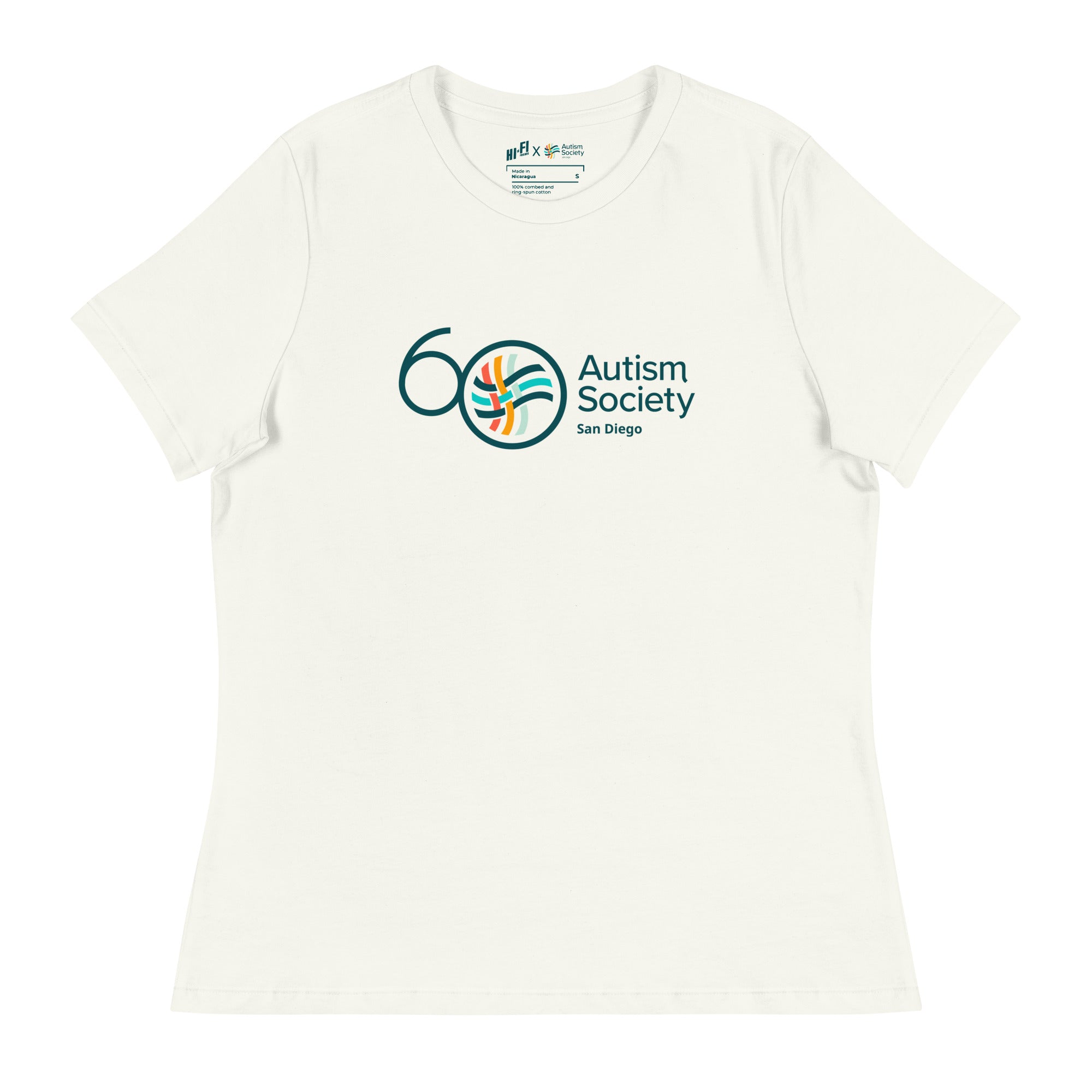 ASSD 60th Logo Women's Tee in Vintage White | Autism Society San Diego