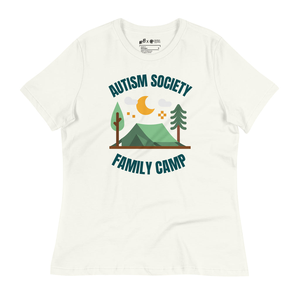 Family Camp Women's Tee in Vintage White | Autism Society San Diego