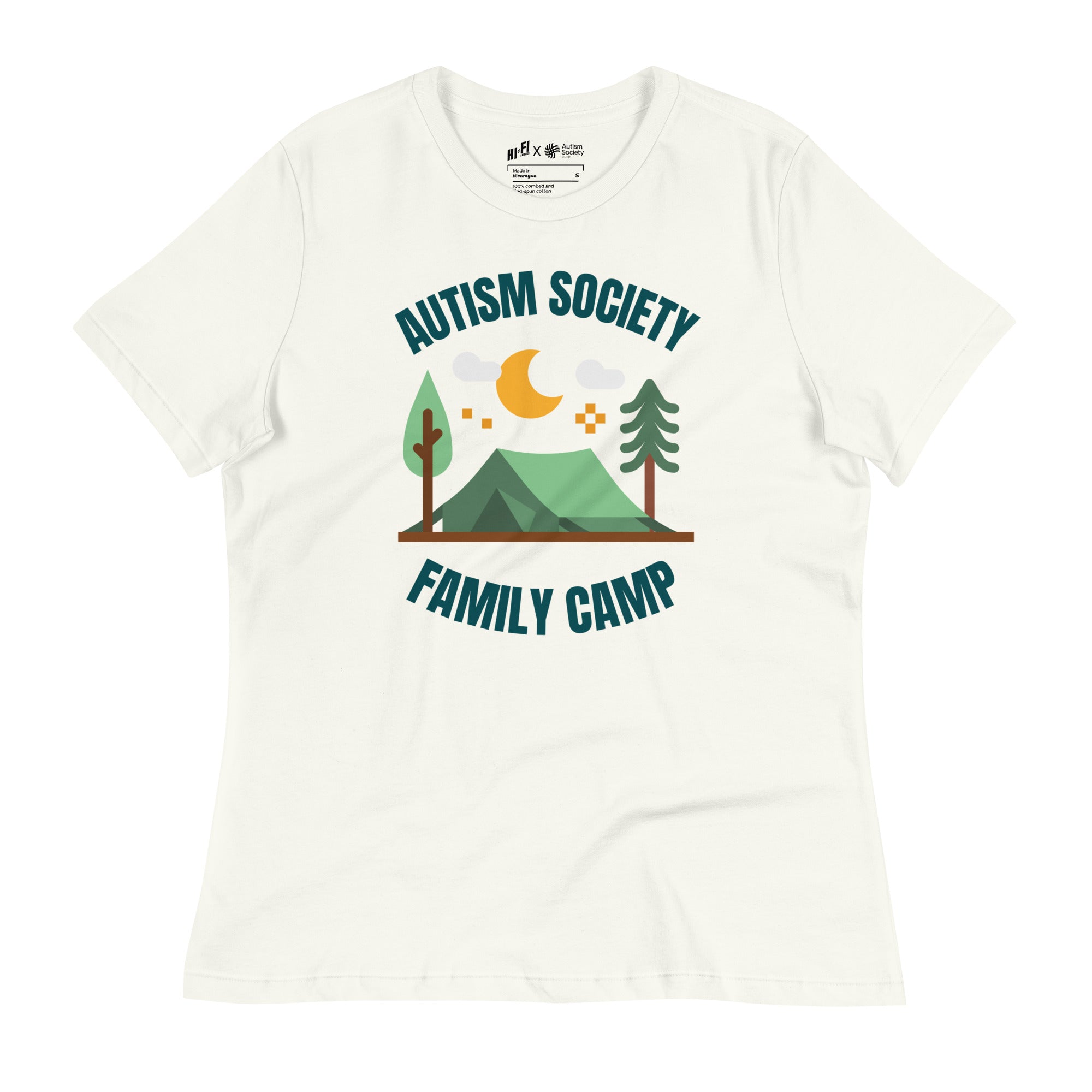 Family Camp Women's Tee in Vintage White | Autism Society San Diego