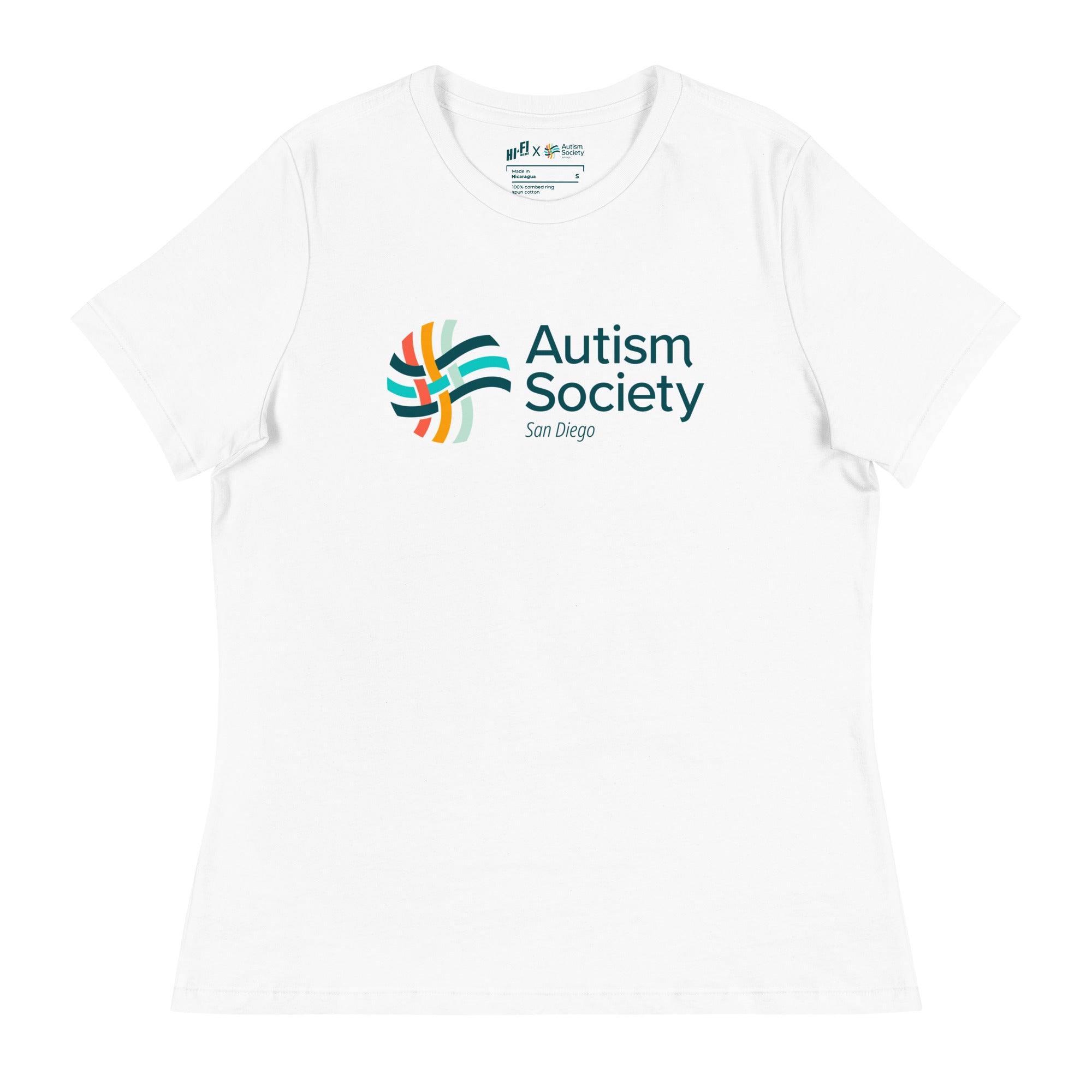 ASSD Essential Logo Women's Tee in White | Autism Society San Diego