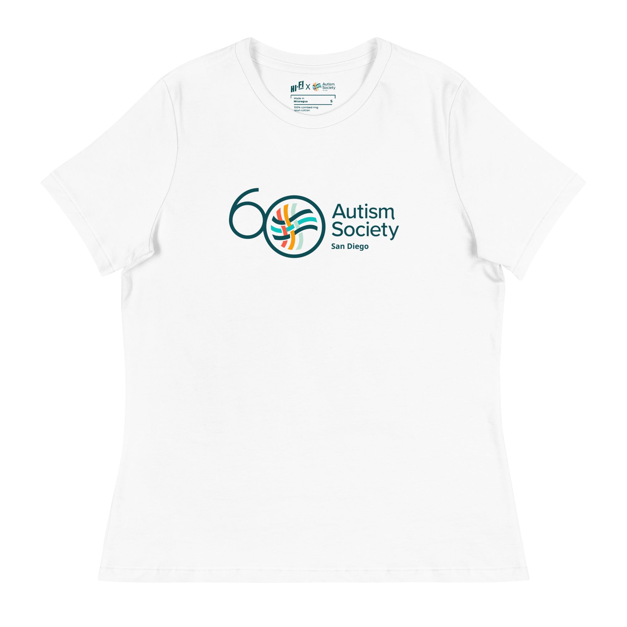 ASSD 60th Logo Women's Tee in White | Autism Society San Diego