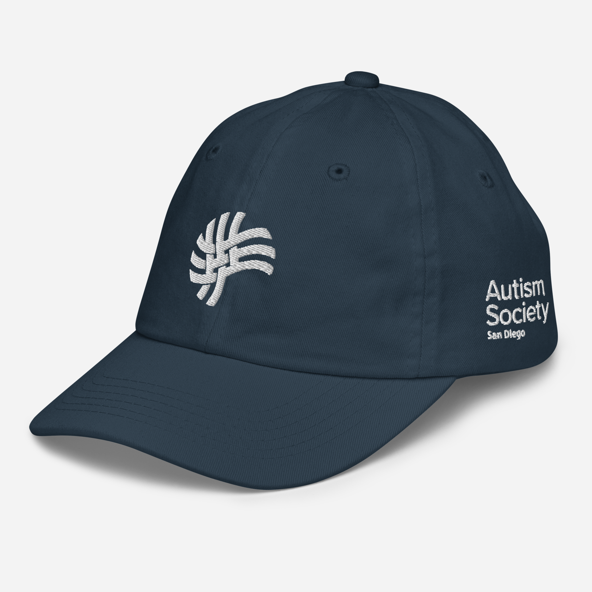 ASSD Essential Logo Youth Baseball Cap in Navy | Autism Society San Diego