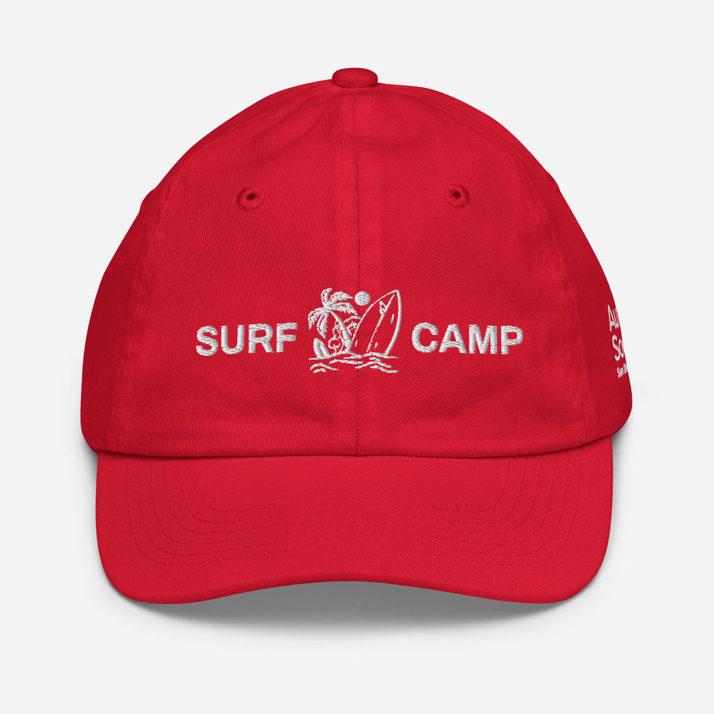 Surf Camp Youth Baseball Cap in Red | Autism Society San Diego