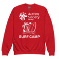 Surf Camp Youth Sweatshirt in Red | Autism Society San Diego