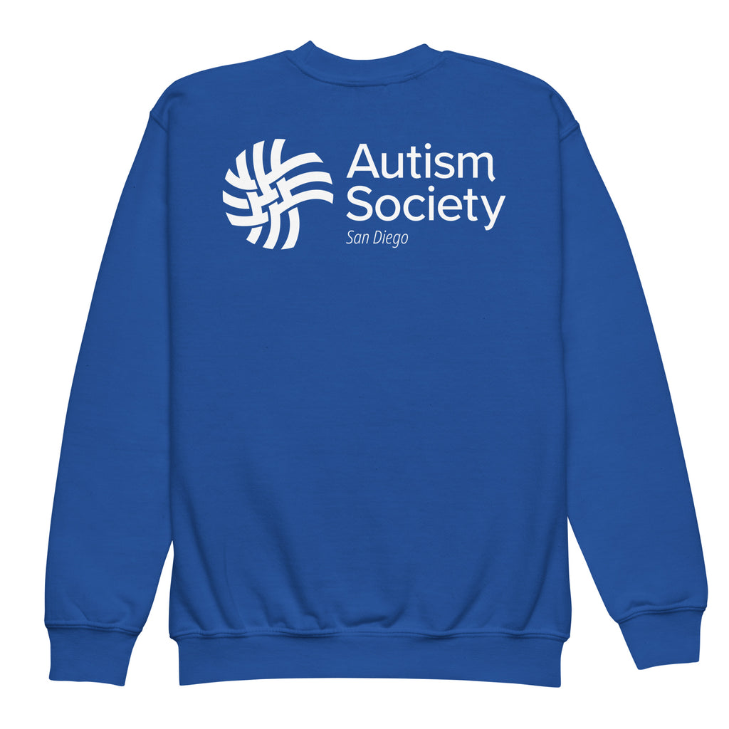 Camp I Can Youth Sweatshirt in Royal | Autism Society San Diego