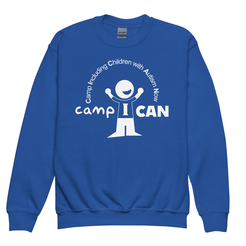 Camp I Can Youth Sweatshirt in Royal | Autism Society San Diego