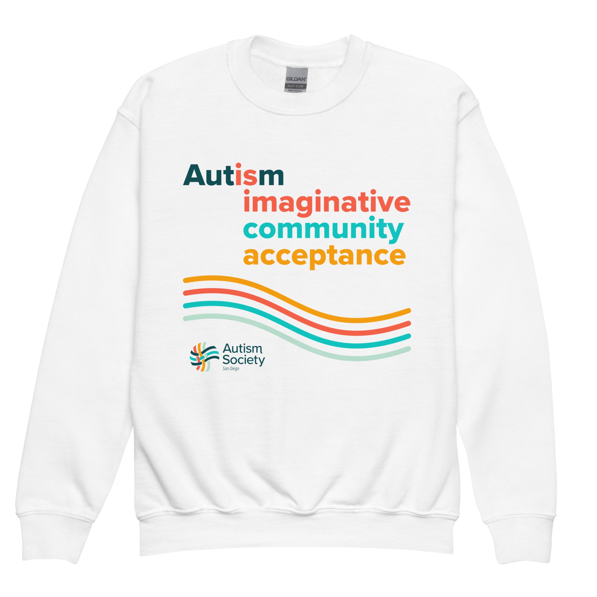 Autism Is Imaginative Youth Sweatshirt in White | Autism Society San Diego