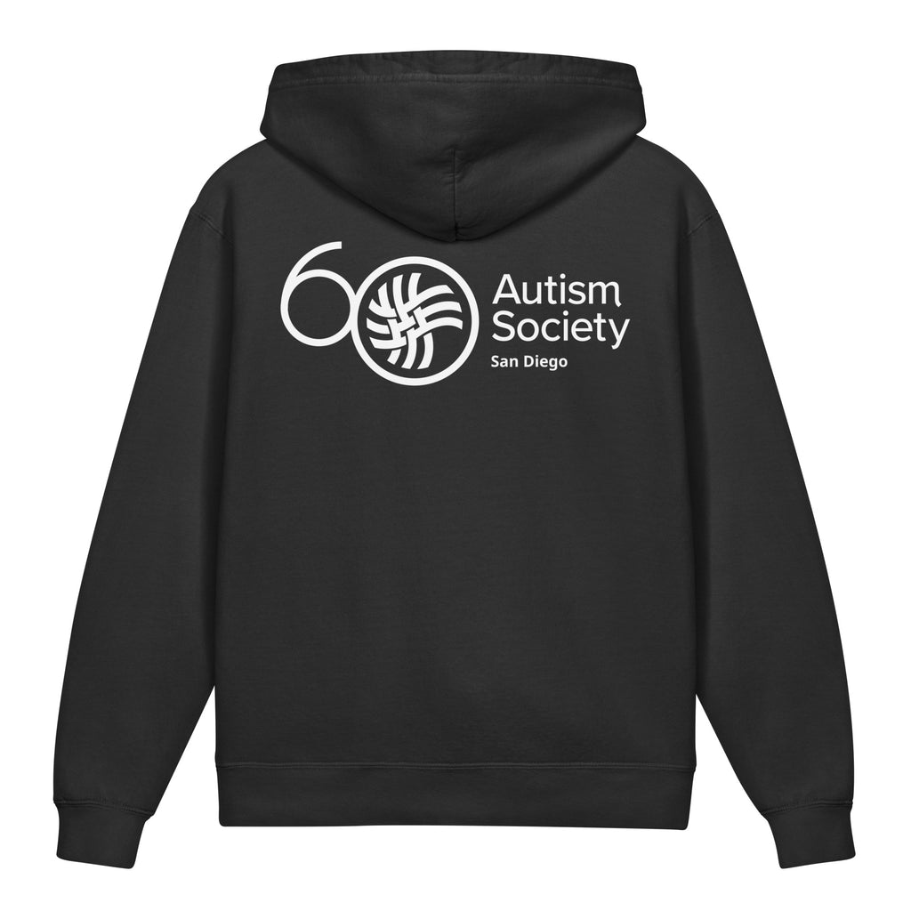 ASSD 60th Logo Youth Hoodie in Black | Autism Society San Diego