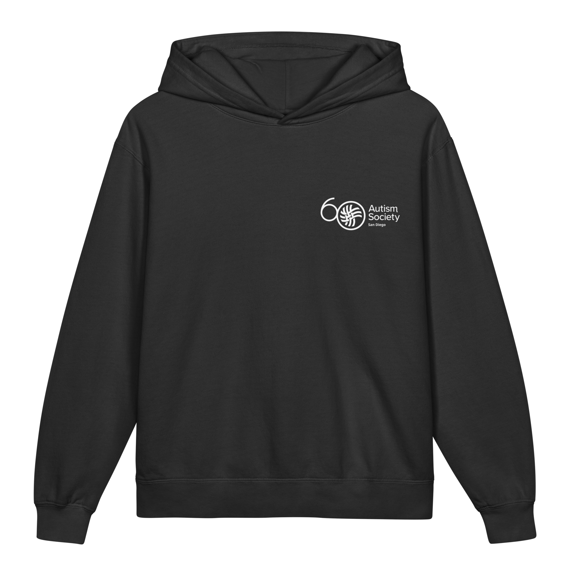ASSD 60th Logo Youth Hoodie in Black | Autism Society San Diego