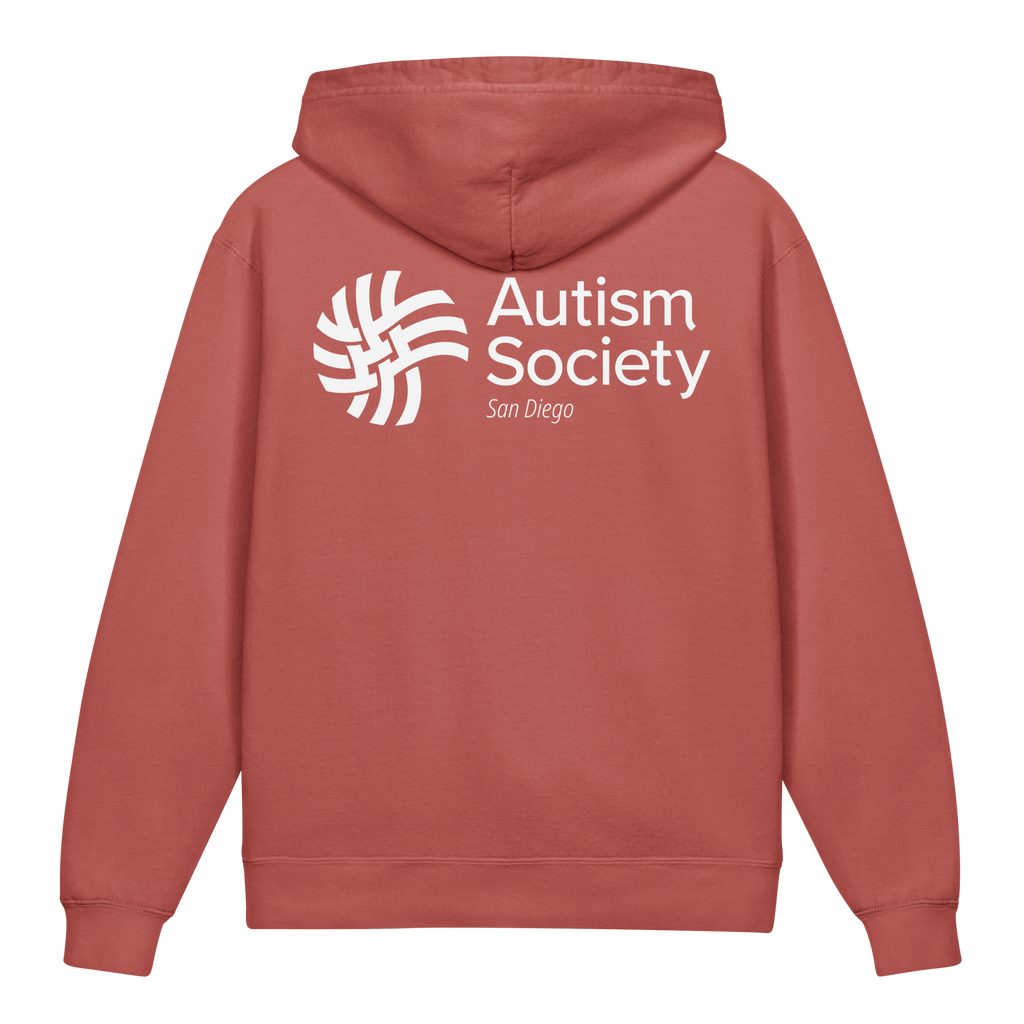 ASSD Essential Logo Youth Hoodie in Crimson | Autism Society San Diego