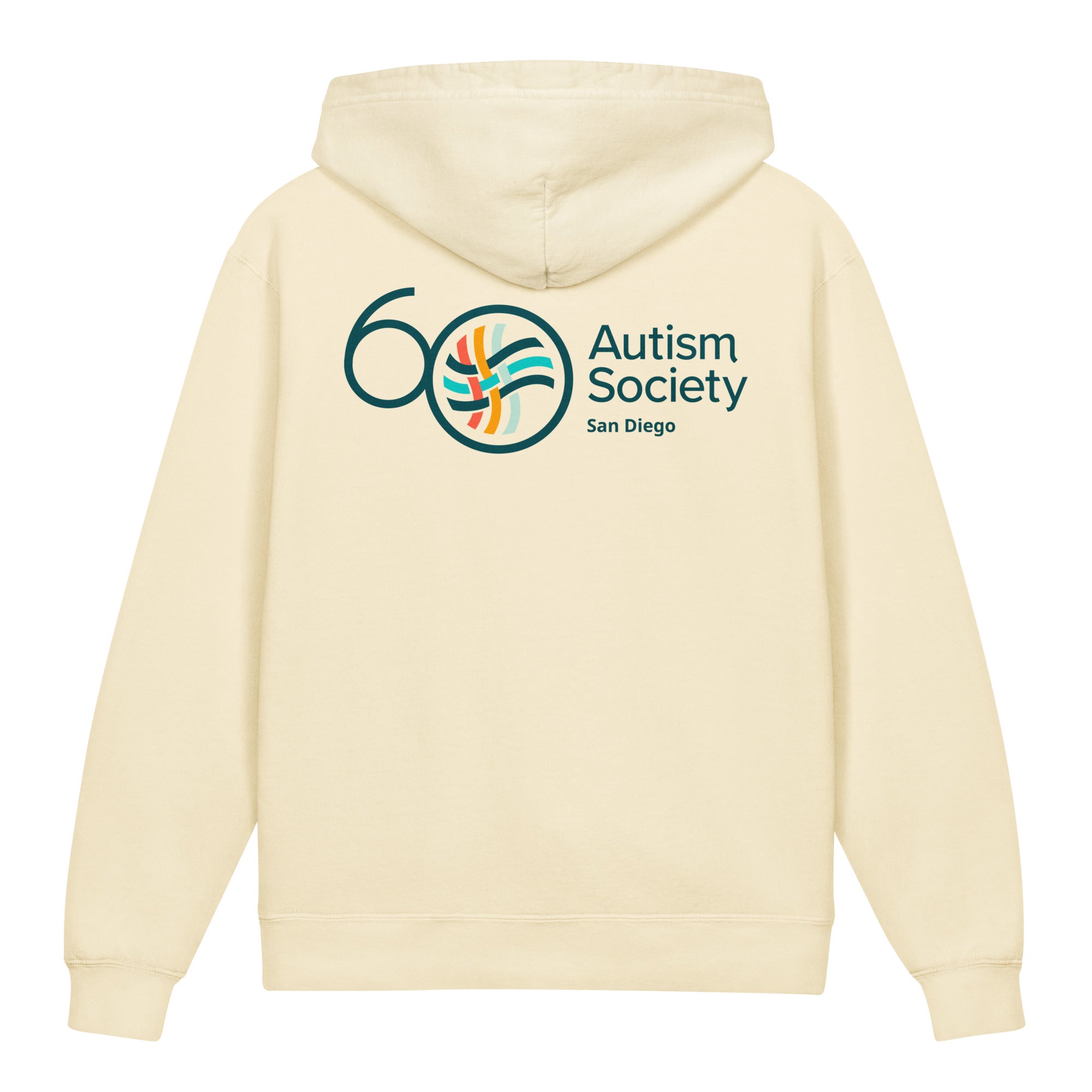 ASSD 60th Logo Youth Hoodie in Ivory | Autism Society San Diego