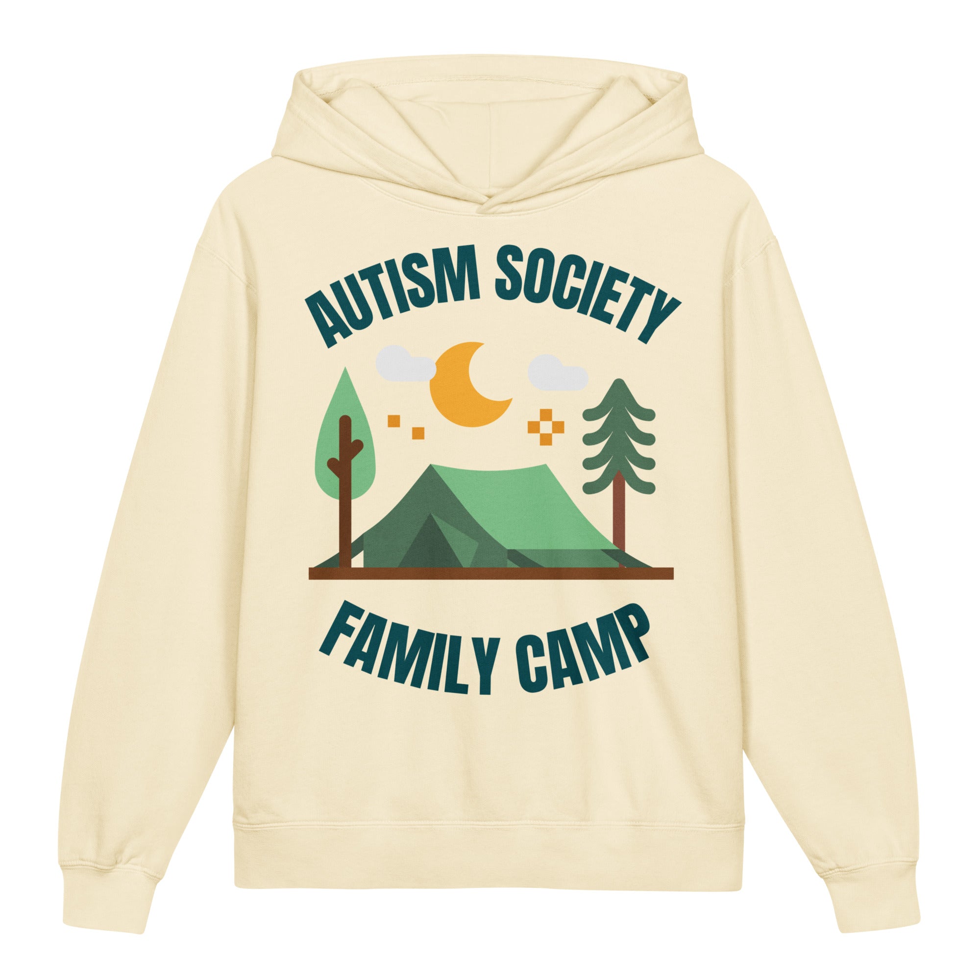 Family Camp Youth Hoodie in Ivory | Autism Society San Diego