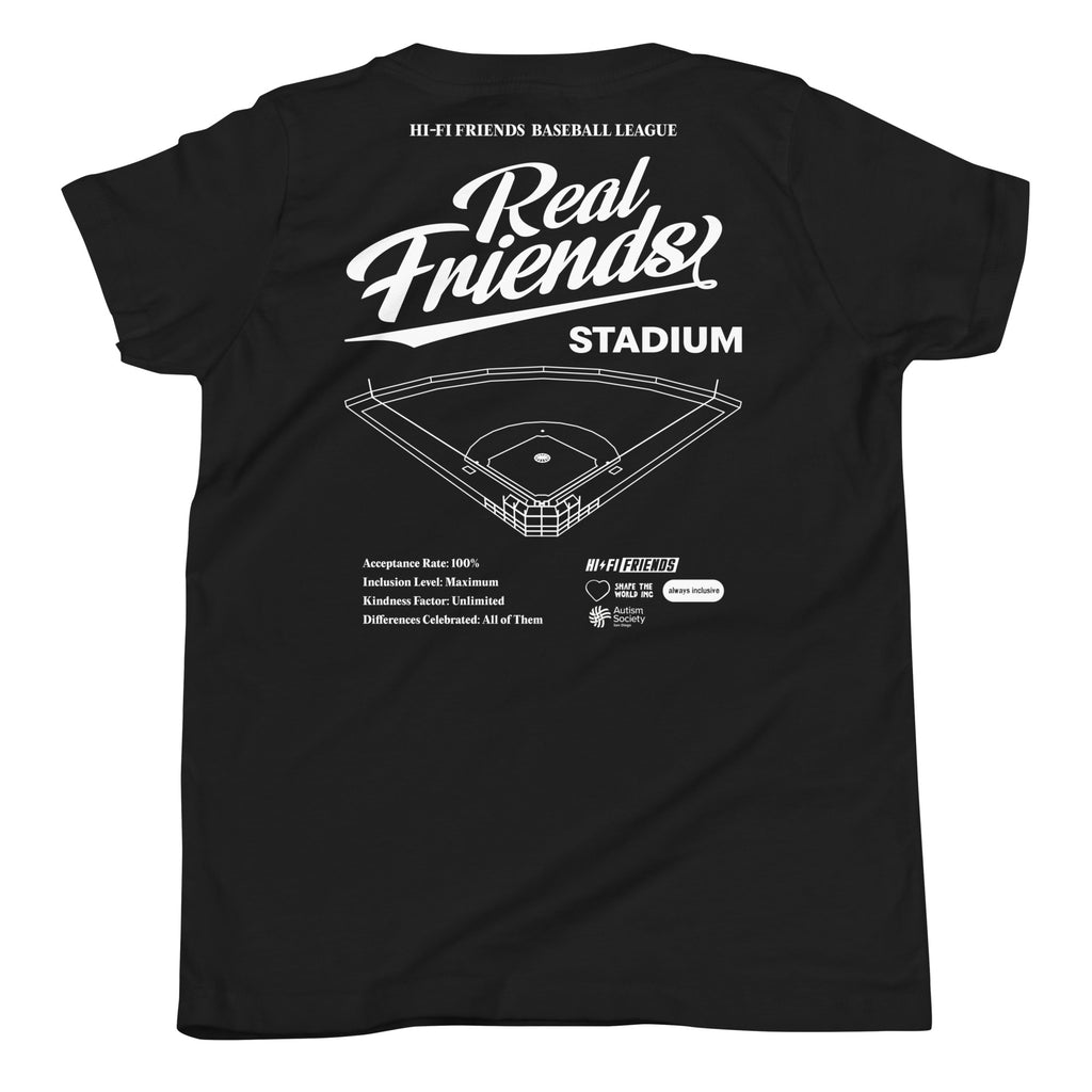Real Friends Stadium Youth Tee in Black | Autism Society San Diego