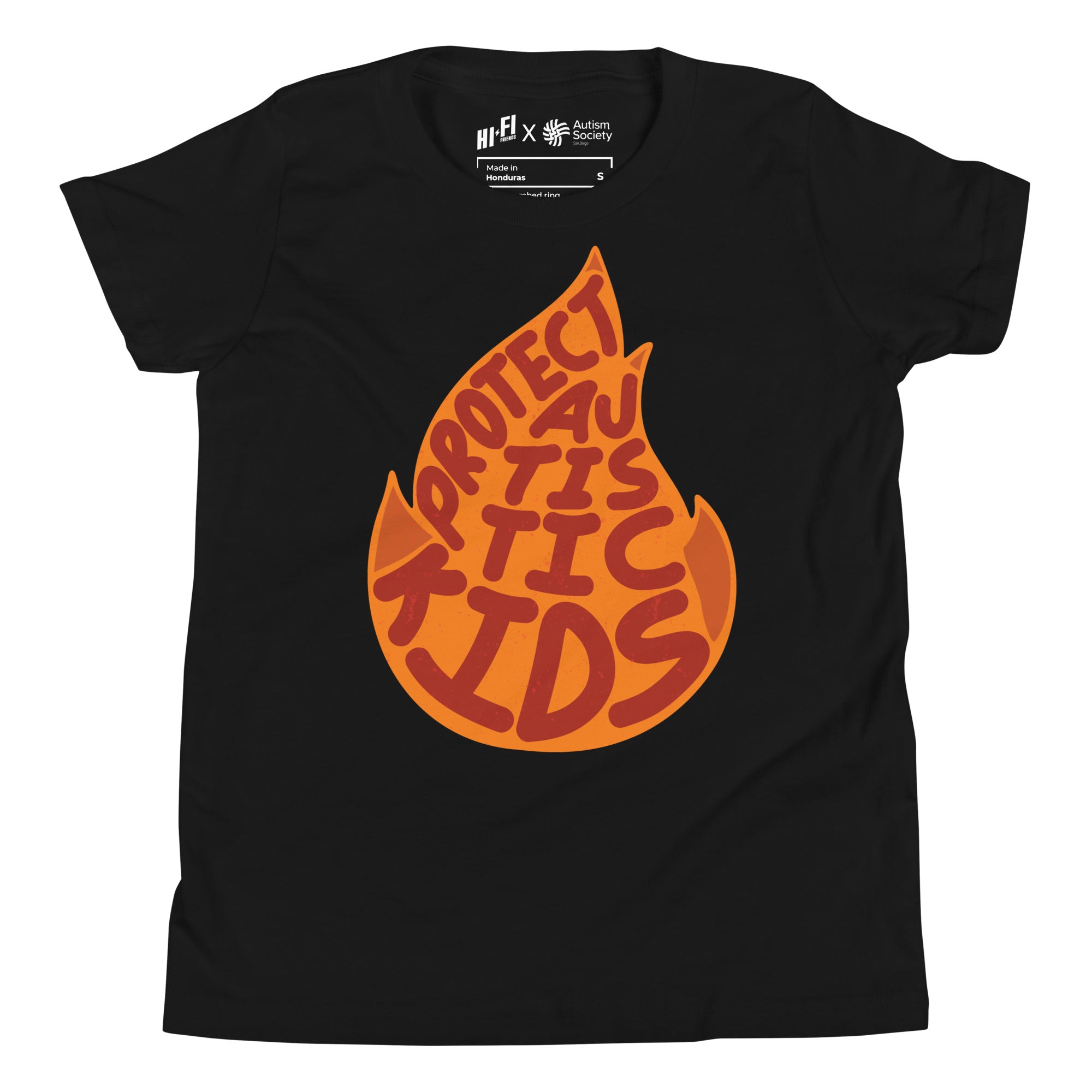 Protect Autistic Kids Youth Tee in Black | Autism Society San Diego