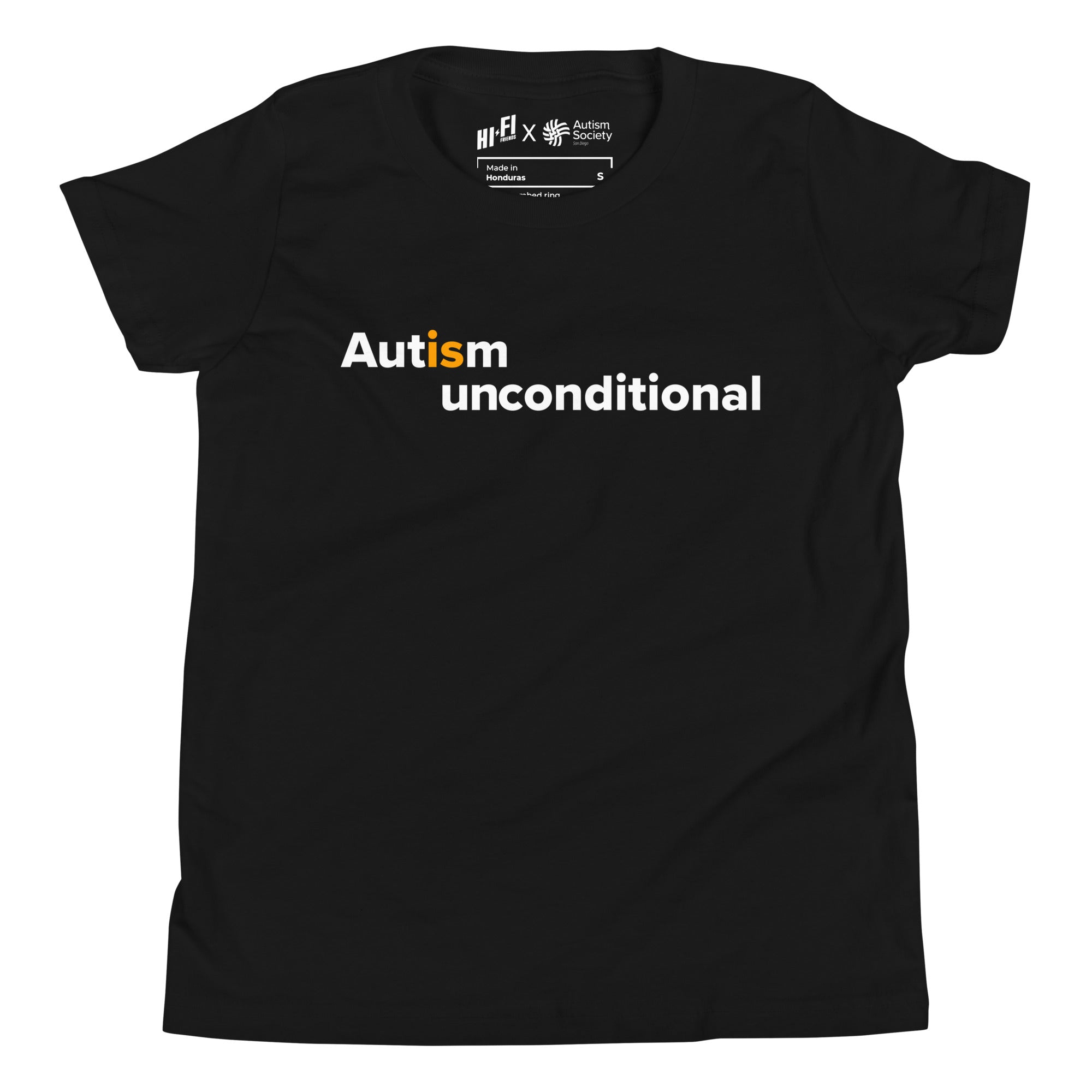 Autism Is Unconditional Youth Tee in Black | Autism Society San Diego