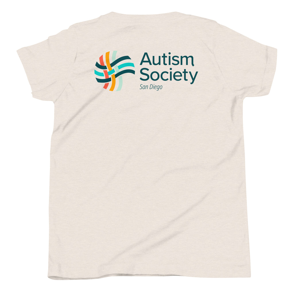 Family Camp Youth Tee in Heather Dust | Autism Society San Diego