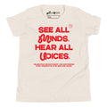 See All Minds. Hear All Voices. Youth Tee in Heather Dust | Autism Society San Diego
