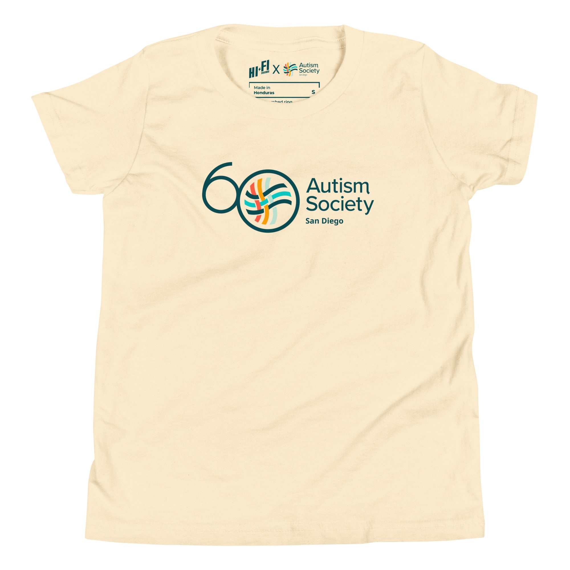 ASSD 60th Logo Youth Tee in Natural | Autism Society San Diego