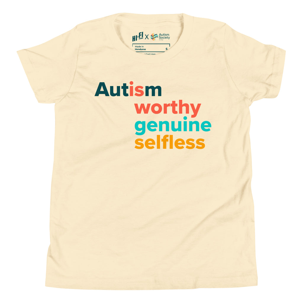 Autism Is Worthy Youth Tee in Natural | Autism Society San Diego