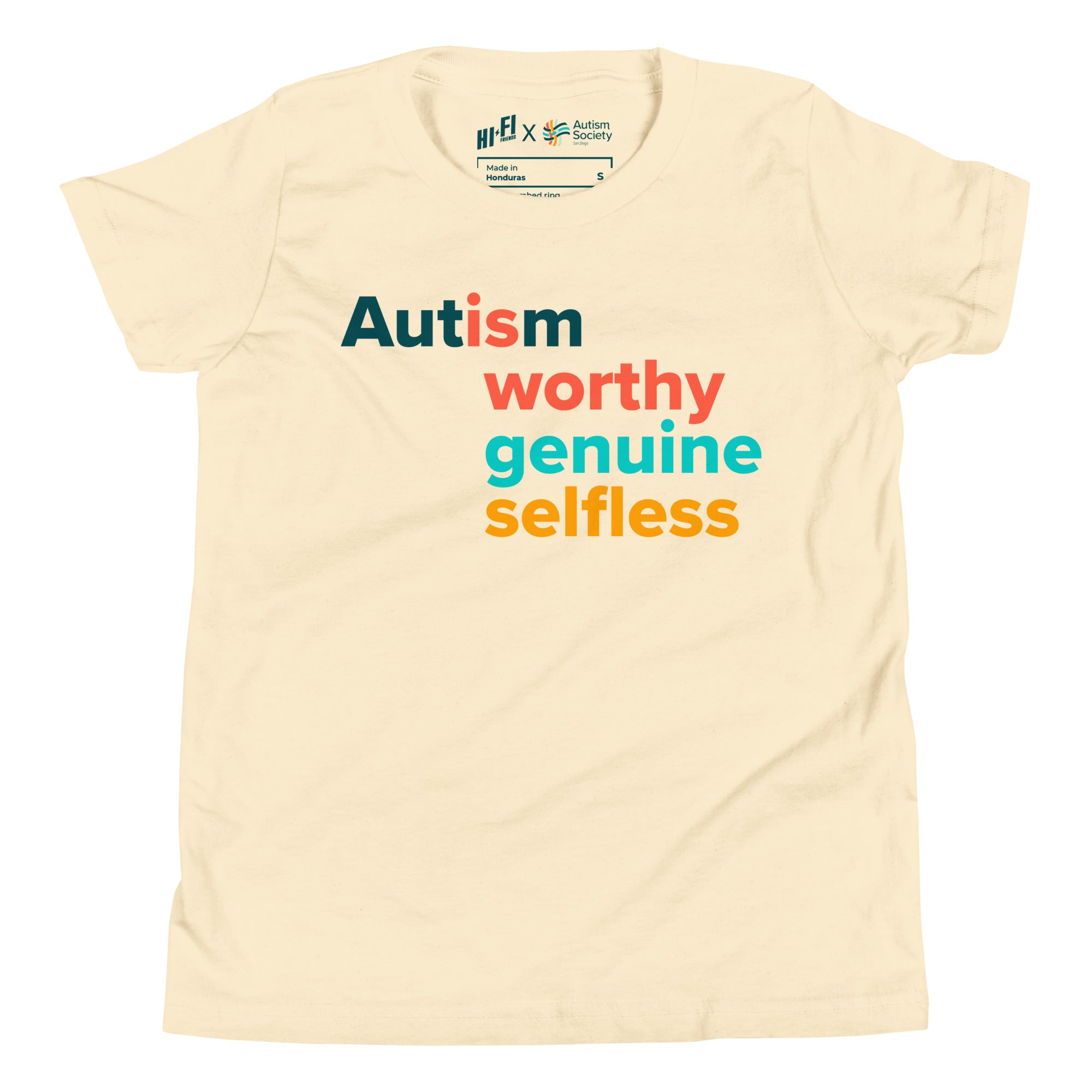 Autism Is Worthy Youth Tee in Natural | Autism Society San Diego